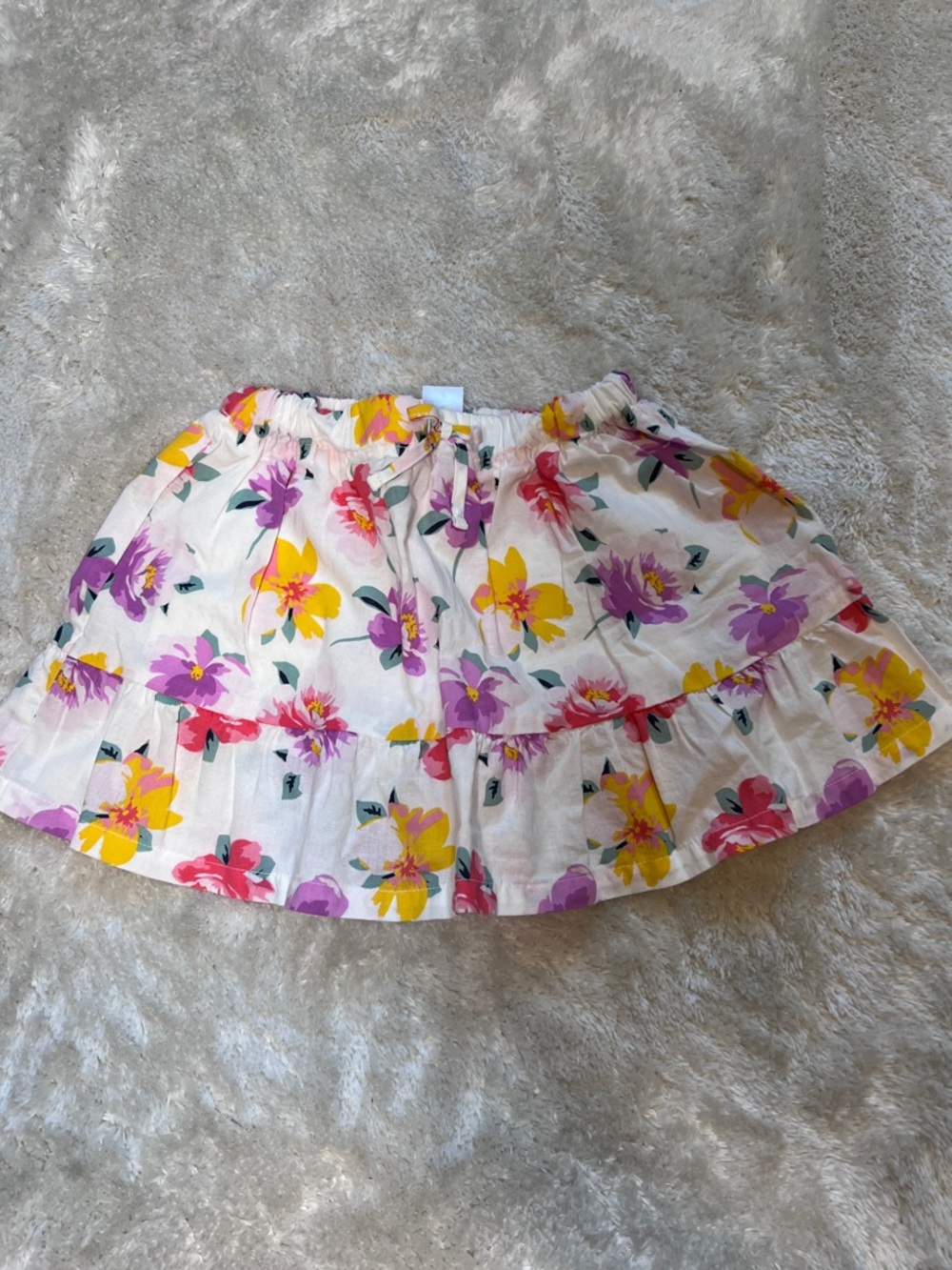 Carter's White Floral Circle Skort with Yellow & Purple Blooms